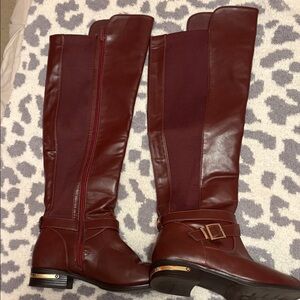 Rich Burgundy Over the Knee Boots